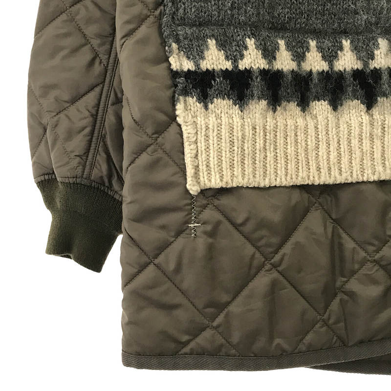 その他 ノルディック ニット ドッキング 中綿 キルティング ライナー コート