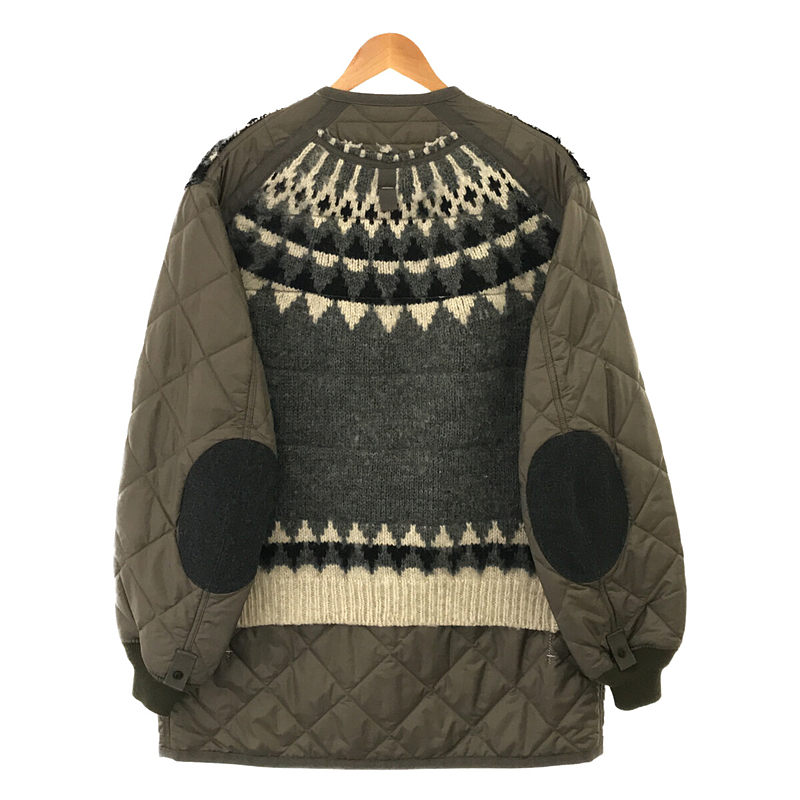 その他 ノルディック ニット ドッキング 中綿 キルティング ライナー コート