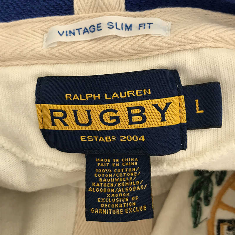 RALPH LAUREN RUGBY / ラルフ ローレン ラグビー ボーダー ロゴ刺繍 ナンバリング パッチ フード ラガー シャツ