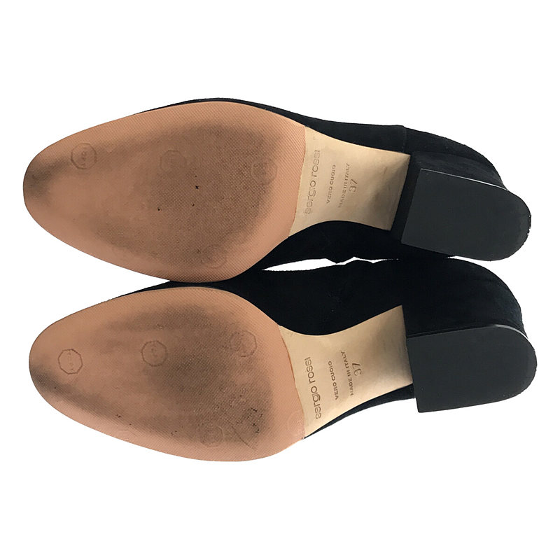 その他 スエード ラウンドトゥ チャンキー ヒール ショート ブーツ ブーティ