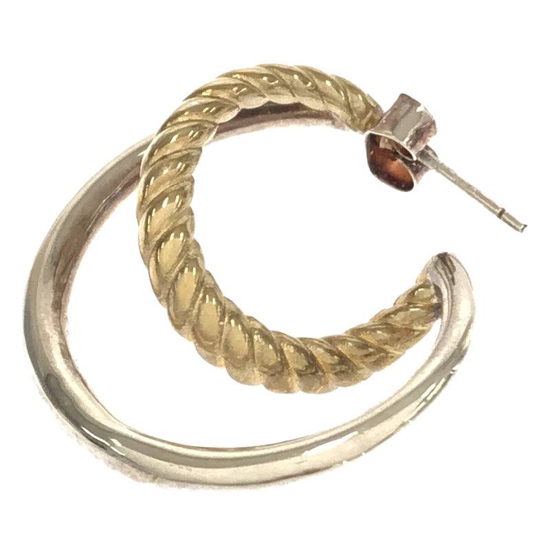 その他 ゴールド シルバー ツイスト コンビネーション フープ ピアス