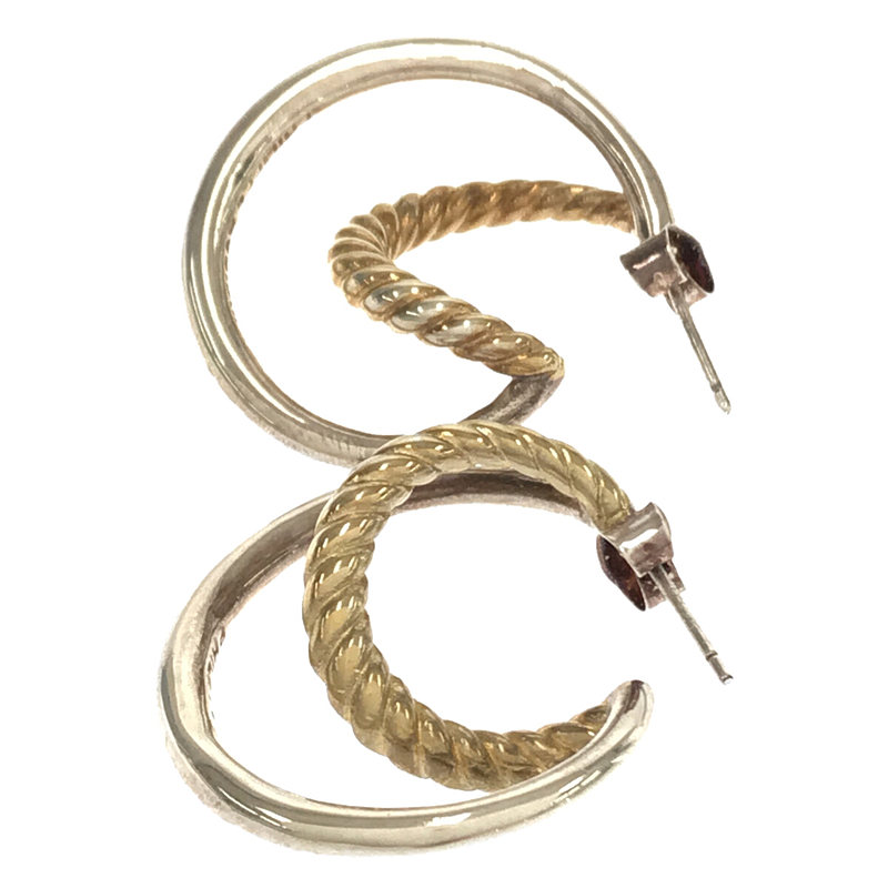 その他 ゴールド シルバー ツイスト コンビネーション フープ ピアス