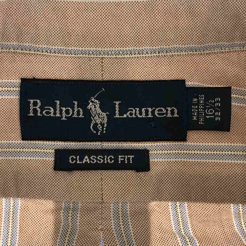 RALPH LAUREN / ラルフローレン VINTAGE CLASSIC FIT ポニー ビッグシルエット コットン ストライプ ボタンダウン シャツ