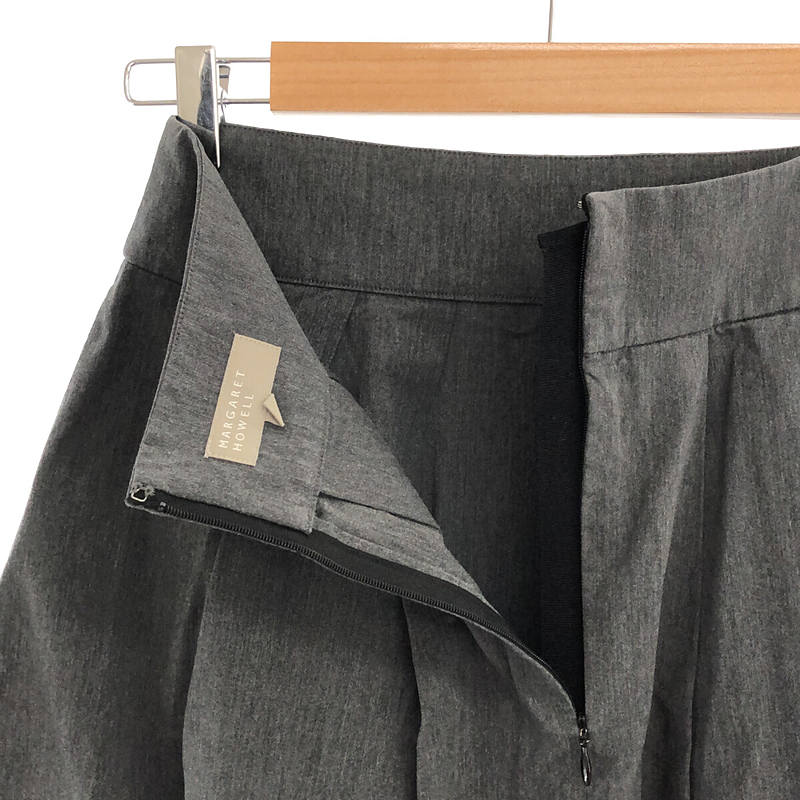 MARGARET HOWELL / マーガレットハウエル コットン バックジップ タック フレア スカート