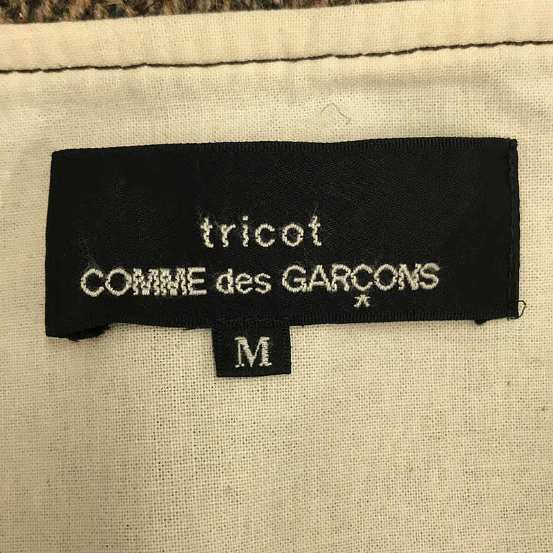 tricot COMME des GARCONS / トリココムデギャルソン 2017AW / AD2017  丸襟 ツイード ウール  ヘリンボーン チェック 切替 ダブル コート