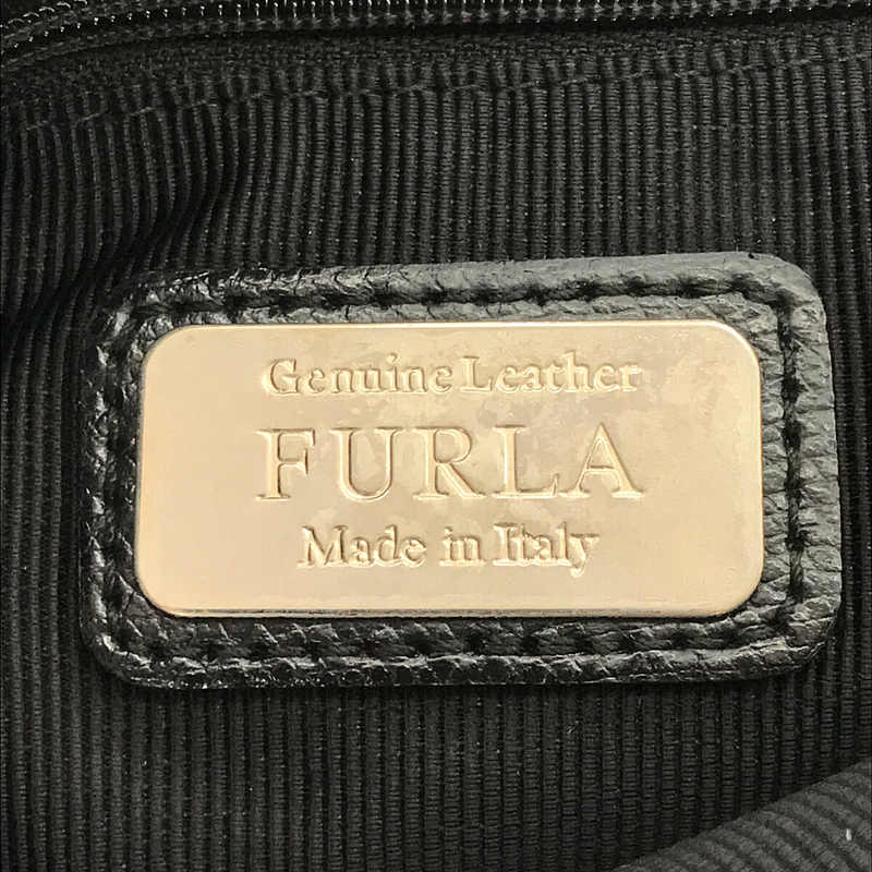 FURLA / フルラ レザー ラウンドファスナ 2way ハンド ショルダーバッグ 保存袋あり