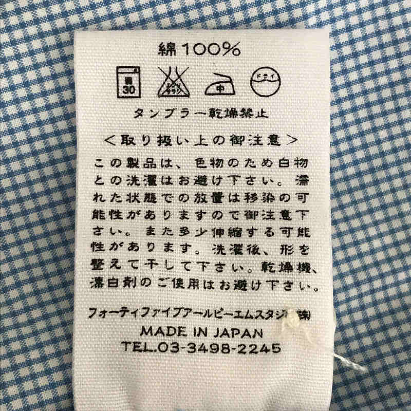 Umii 908 / ウミ９０８ コットン グラフチェック ハイネック プルオーバー シャツ