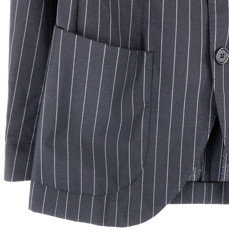 その他 イタリア製 セットアップ スーツ ウール ストライプ ノッチドラペル 2B テーラード ジャケット スラックス