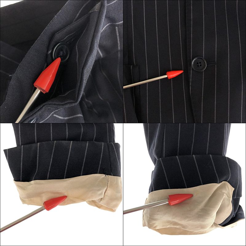 その他 イタリア製 セットアップ スーツ ウール ストライプ ノッチドラペル 2B テーラード ジャケット スラックス