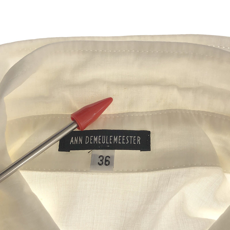 ANN DEMEULEMEESTER / アンドゥムルメステール コットン フロント レイヤード ダブルベルト シャツ