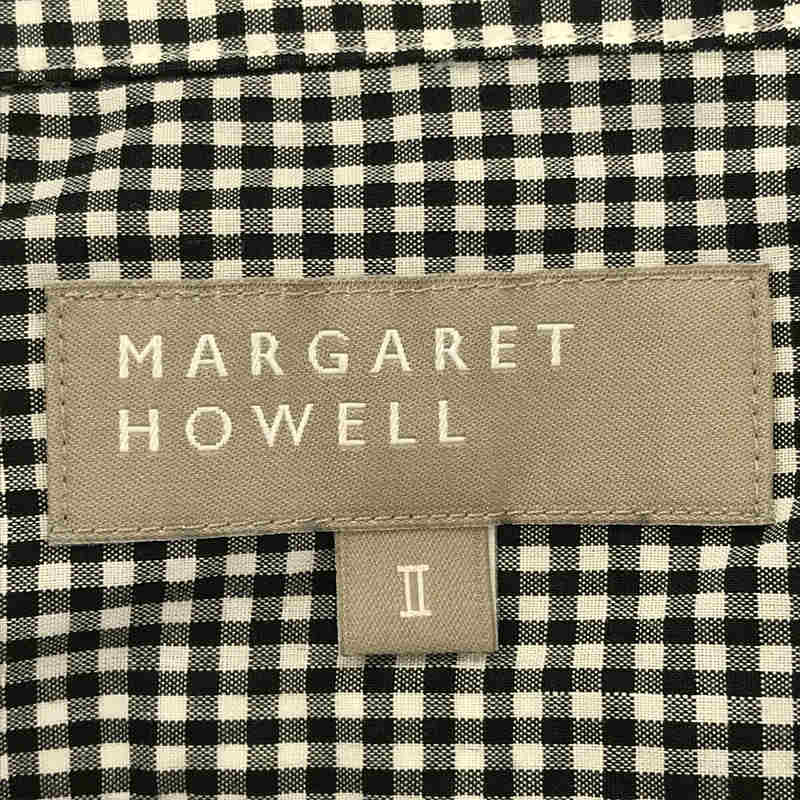 MARGARET HOWELL / マーガレットハウエル コットン ギンガムチェック ビッグカラー 半袖 シャツ