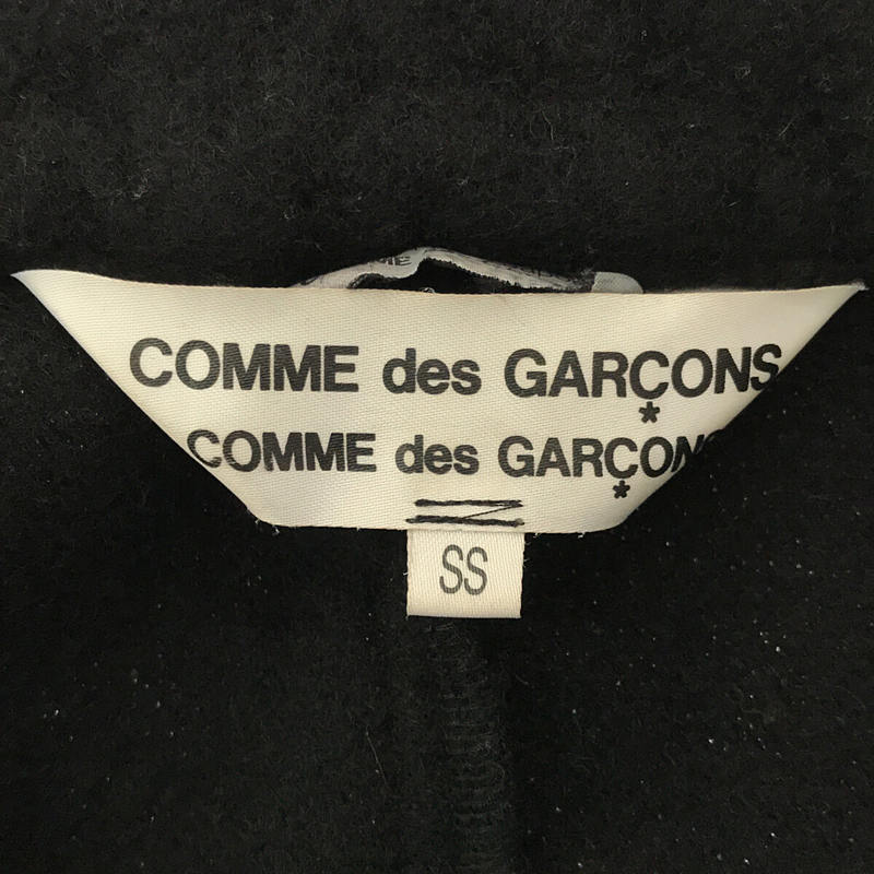 【美品】  COMME des GARCONS COMME des GARCONS / コムコム | 2008AW / AD2008 染色加工 縮絨 ウール インサイドアウト 変形 ダブル コート | SS | ブラック | レディース