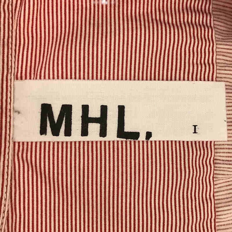 MHL. / エムエイチエルマーガレットハウエル コットン ストライプ ダブルポケット 半袖 シャツ