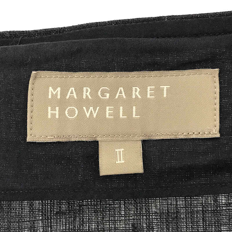 MARGARET HOWELL / マーガレットハウエル リネン スクエアネック プルオーバー 半袖 シャツ