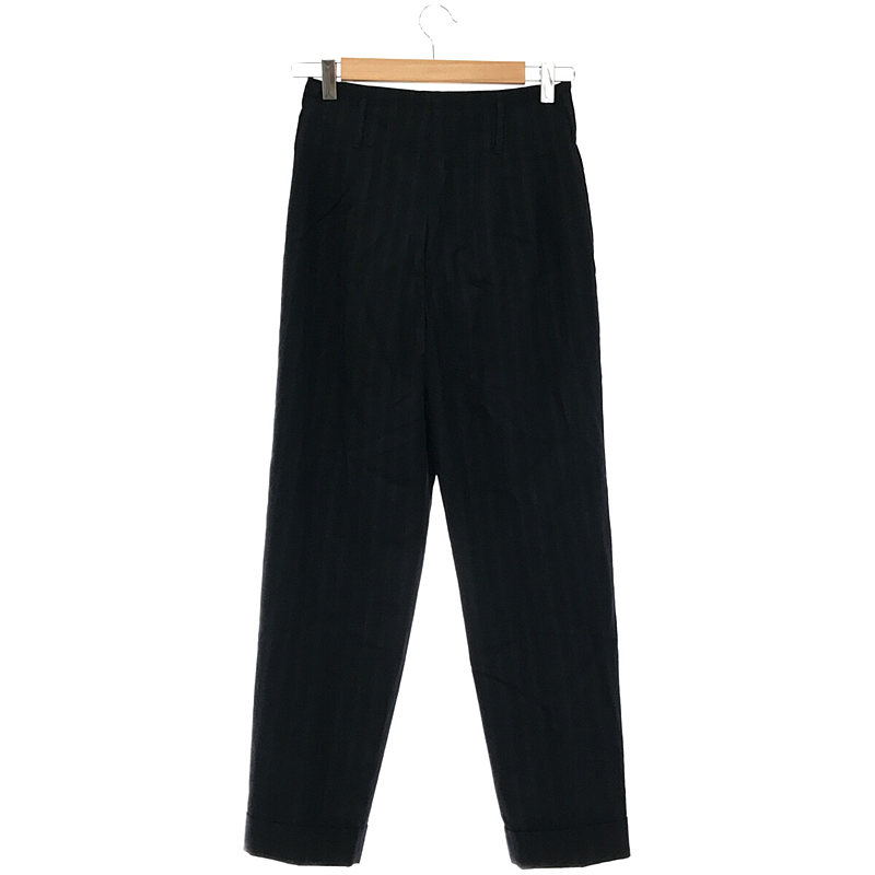 MARGARET HOWELL / マーガレットハウエル × FOX BROTHERS フォックスブラザーズ 別注 ウール ストライプ サイドボタン 2タック スラックス