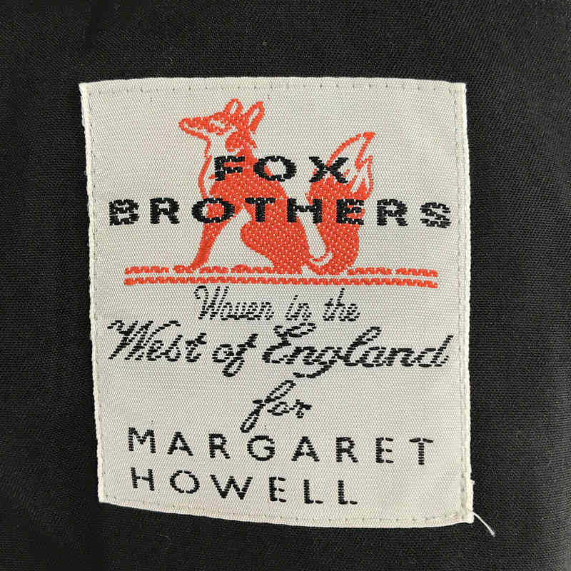 MARGARET HOWELL / マーガレットハウエル × FOX BROTHERS フォックスブラザーズ 別注 ウール ストライプ サイドボタン 2タック スラックス