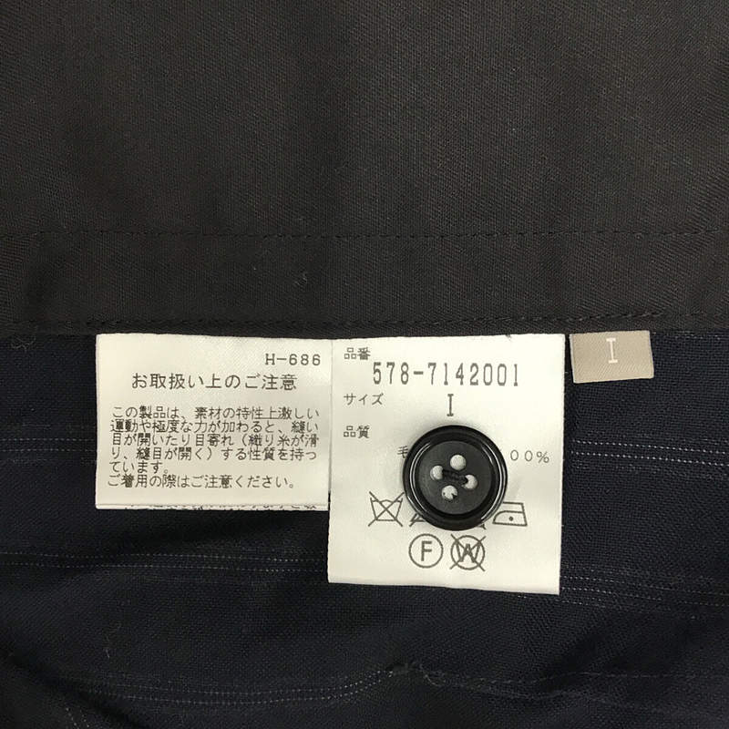 MARGARET HOWELL / マーガレットハウエル × FOX BROTHERS フォックスブラザーズ 別注 ウール ストライプ サイドボタン 2タック スラックス