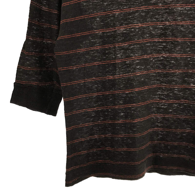 MARGARET HOWELL / マーガレットハウエル リネン ボーダー ハーフスリーブ カットソー