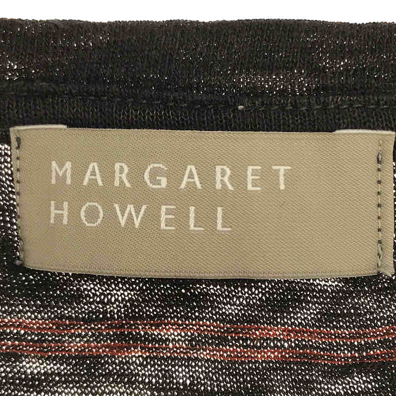 MARGARET HOWELL / マーガレットハウエル リネン ボーダー ハーフスリーブ カットソー