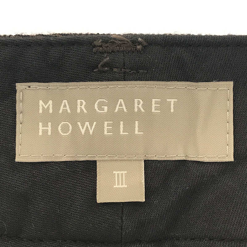 MARGARET HOWELL / マーガレットハウエル ウール リネン ヘリンボーン クロップド ワイド パンツ