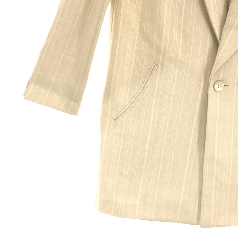 matohu / まとふ コットン リネン ヘリンボーン 胸当て付き ショールカラー コート