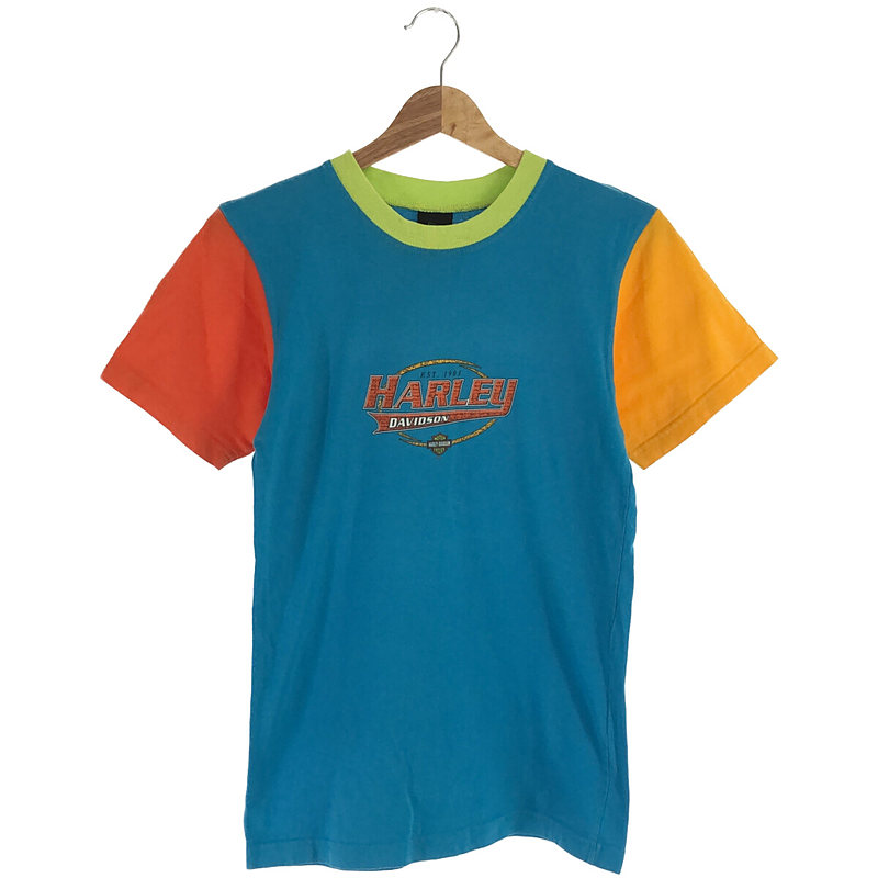 1990s～ HARLEY-DAVIDSON / ハーレーダビッドソン クレイジーカラー 両面プリント Tシャツ