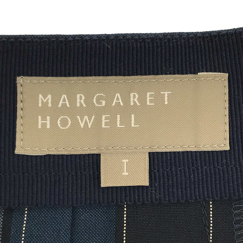 MARGARET HOWELL / マーガレットハウエル コットン ウール ストライプ タック スカート