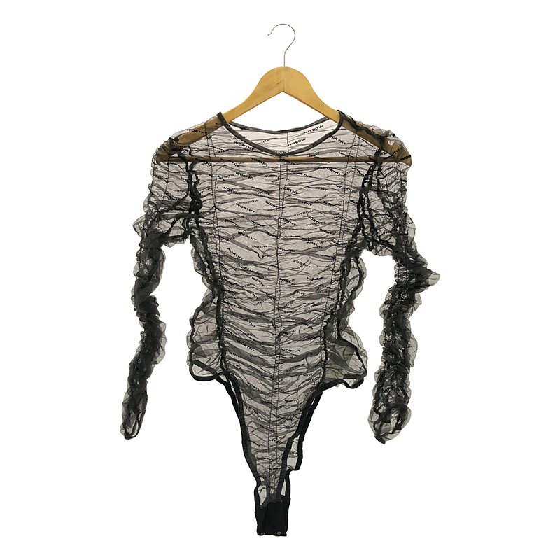 その他 Flocky Logo Tulle Bodysuit / フロッキーロゴ チュール ボディスーツ トップス