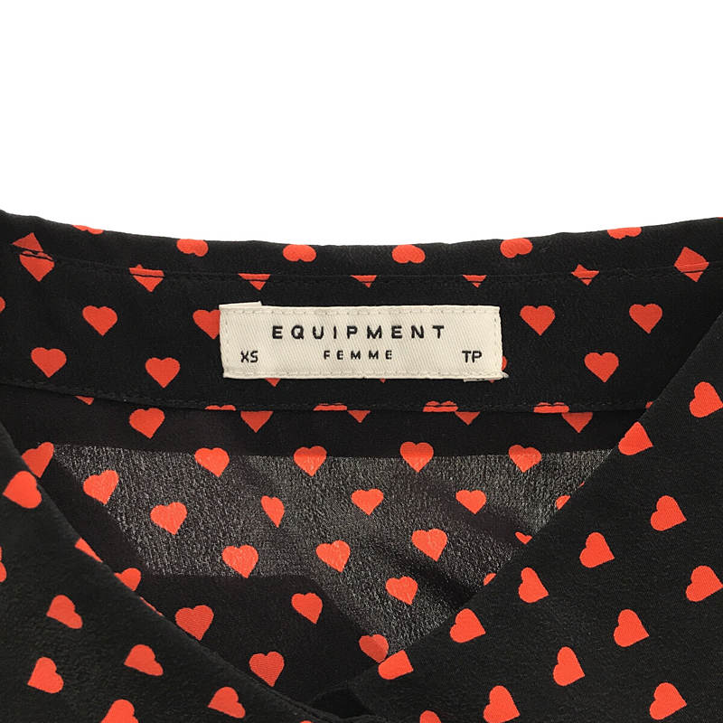 EQUIPMENT / エキップモン ハート ドット ノースリーブ シャツ ブラウス