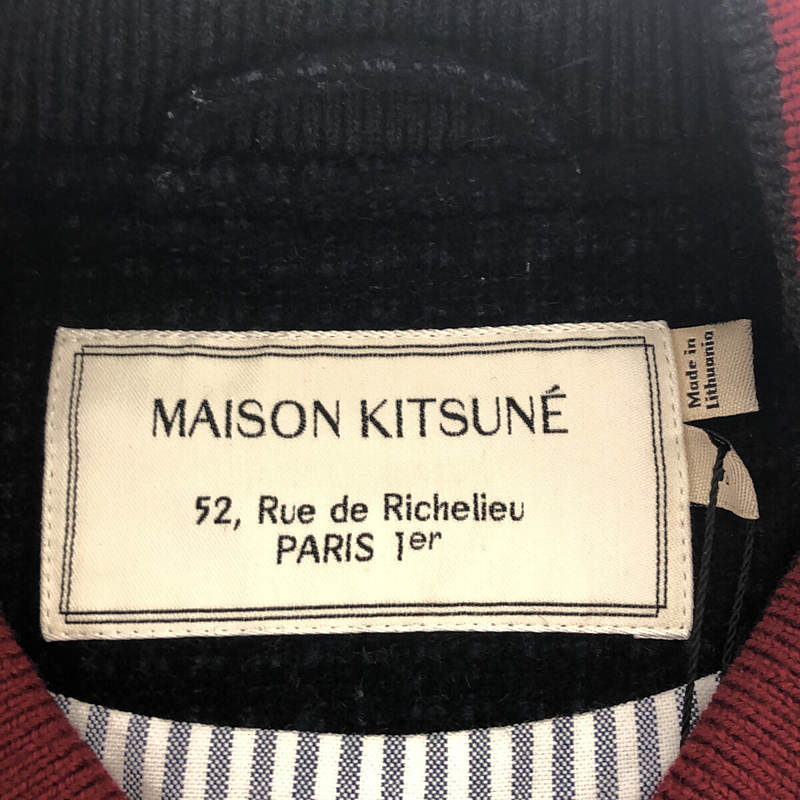 MAISON KITSUNE / メゾンキツネ ウールツイード ワッペンロゴ アワード ブルゾン スタジャン