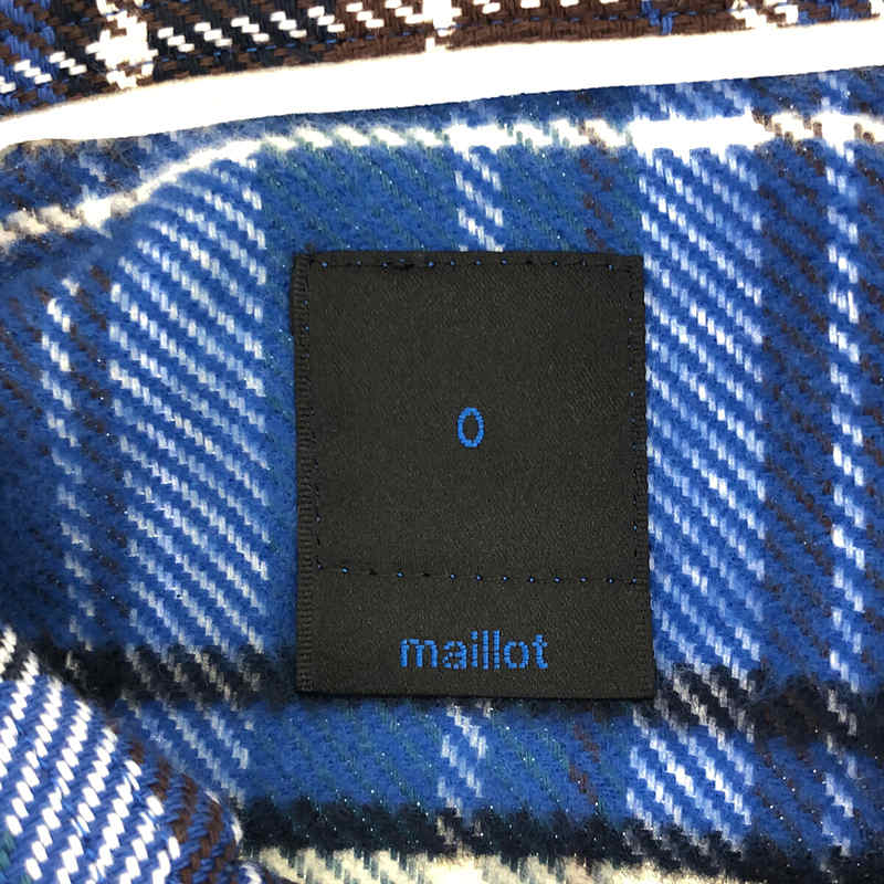 maillot / マイヨ ツイルチェック ハイネック シャツ