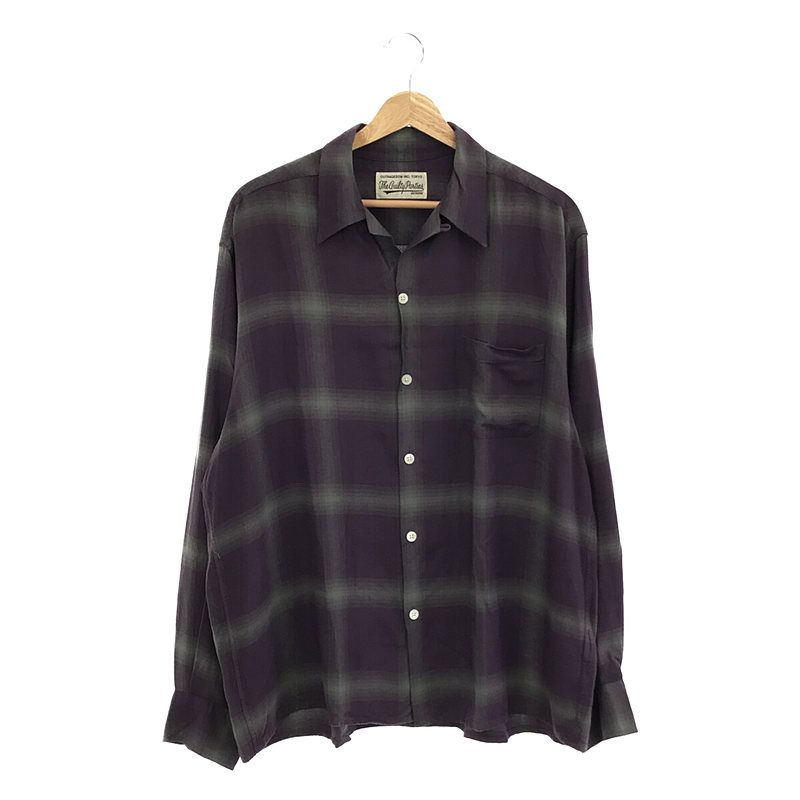 OMBRE CHECK OPEN COLLAR SHIRT / レーヨン オンブレチェック オープンカラーシャツ