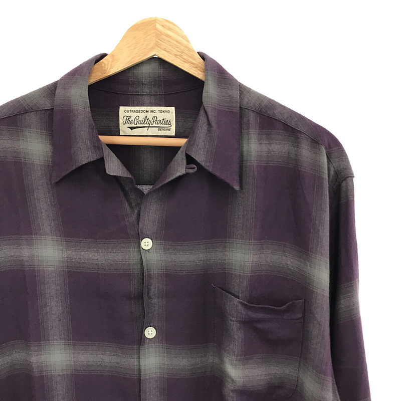 WACKO MARIA / ワコマリア OMBRE CHECK OPEN COLLAR SHIRT / レーヨン オンブレチェック オープンカラーシャツ