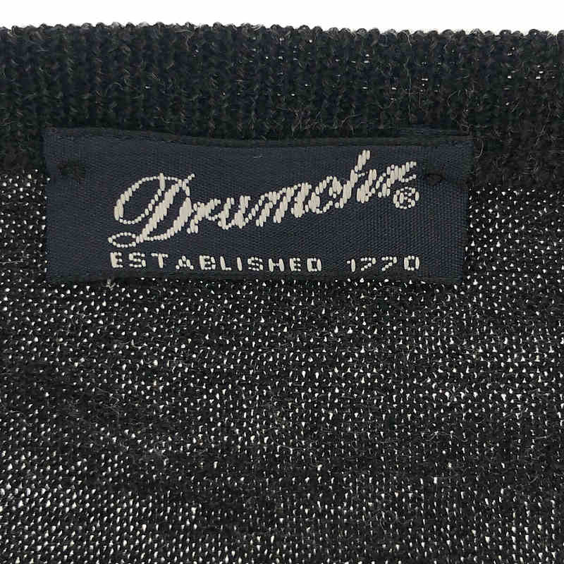 Drumohr / ドルモア メリノウール 千鳥格子柄 切替 Vネックニット