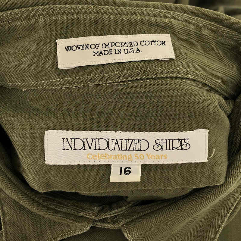 INDIVIDUALIZED SHIRTS / インディビジュアライズドシャツ USA製 コットン ヘリンボーン ロングシャツ ワンピース