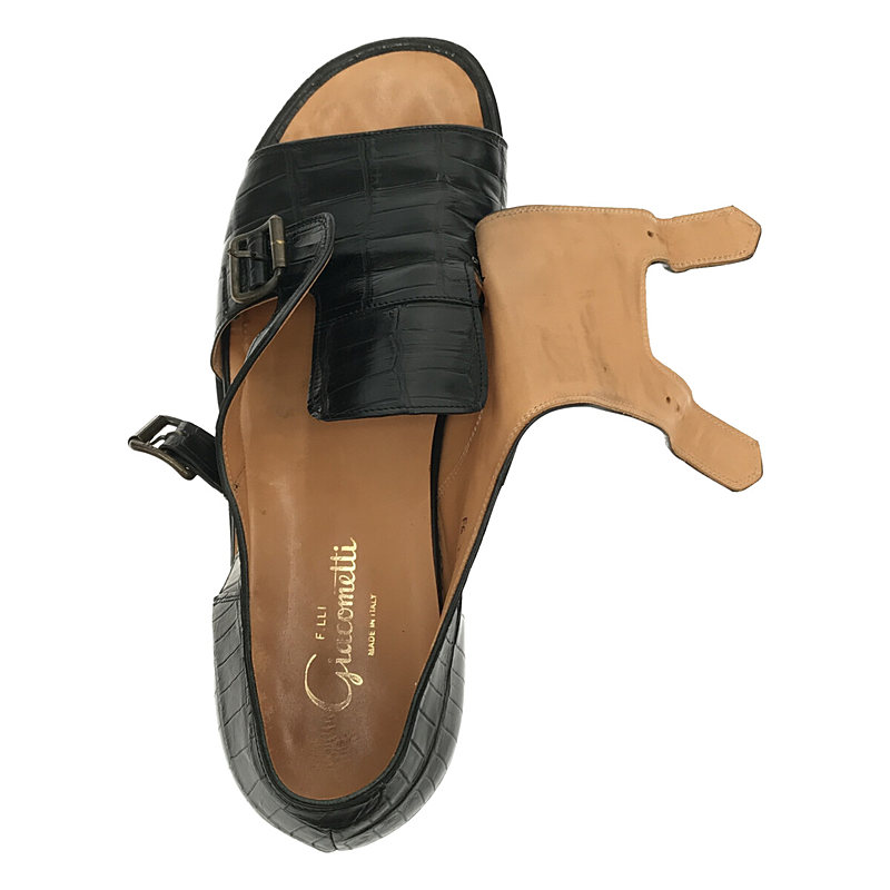 F.LLI. Giacometti / フラテッリジャコメッティ OPEN TOE SANDALES  クロコダイルダブルモンク サンダル