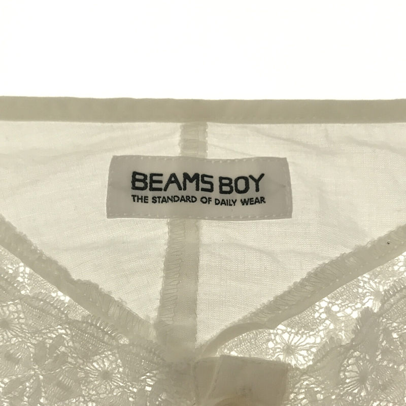 BEAMS / ビームス BEAMS BOY レース 切替 カラーレスシャツ