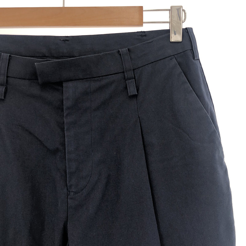 Milok / ミロック コットン リブ切替 タック スラックスパンツ