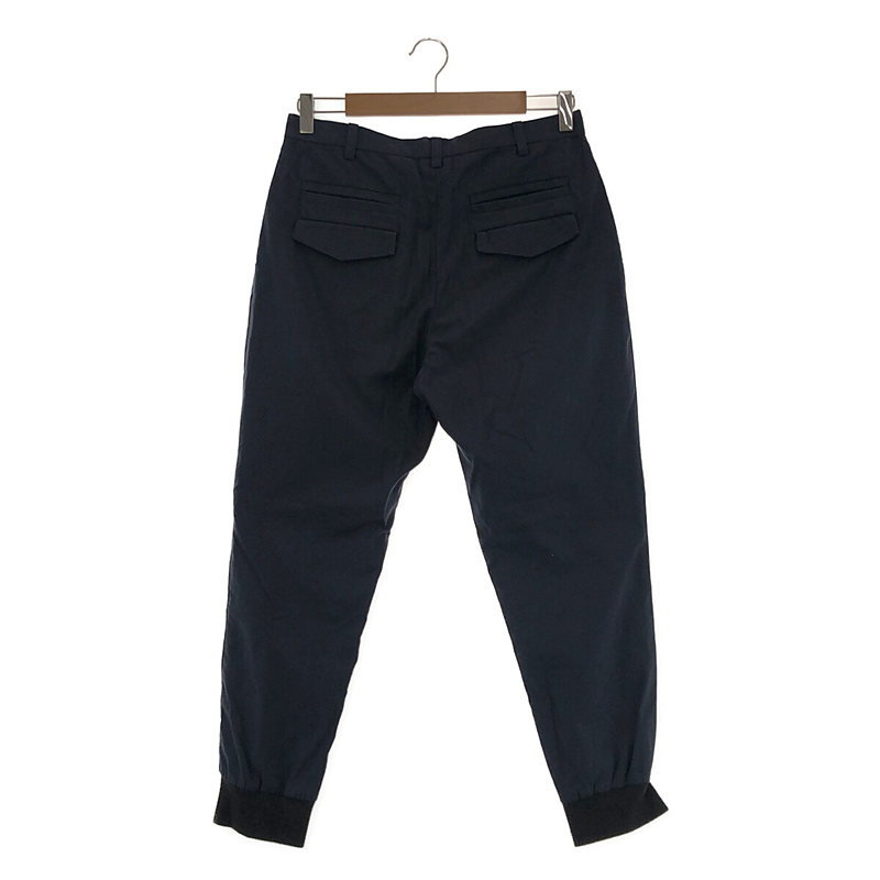 Milok / ミロック コットン リブ切替 タック スラックスパンツ