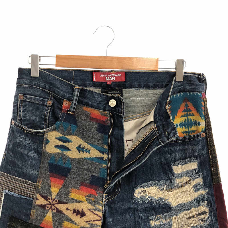 JUNYA WATANABE MAN / ジュンヤワタナベマン × PENDLETON × Levi's 503 デニムパンツ パッチワークデニムパンツ