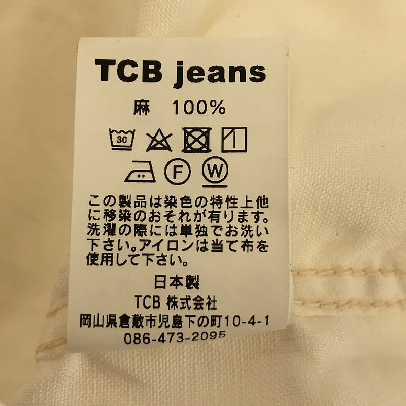 TCB JEANS / ティーシービージーンズ Detachable Collar Work Shirt デタッチャブルカラーワークシャツ リネン