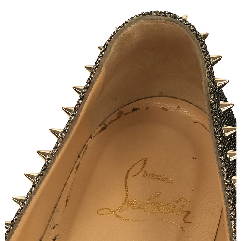 Christian Louboutin / クリスチャンルブタン ラメ スパイク フラット パンプス