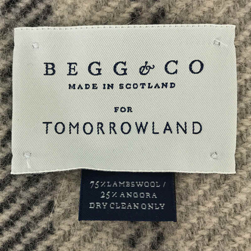 BEGG&CO / ベグアンドコー ×TOMORROWLAND / アンゴラ混大判チェックマフラー