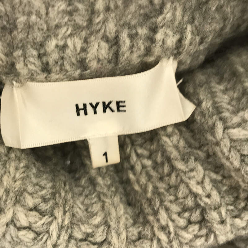 HYKE / ハイク ウール リブニット ヘリンボーン タートルネック セーター