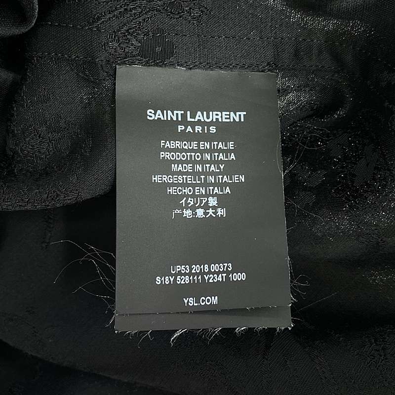 SAINT LAURENT / サンローラン ジャガード ヘンリーネック スリット プルオーバー シャツ