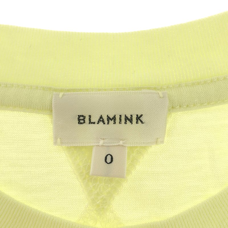 BLAMINK / ブラミンク コットン ロゴ刺しゅう クルーネック ノースリーブ Tシャツ