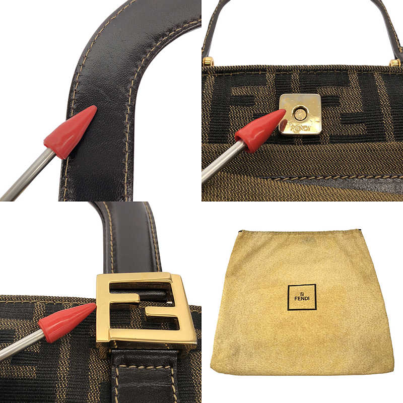 FENDI / フェンディ ズッカ レザー キャンバス トートバッグ