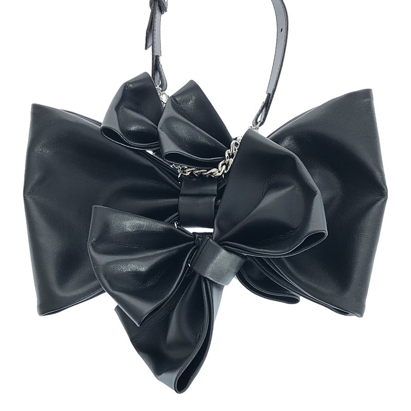 noir kei ninomiya / ノワールケイニノミヤ Multi Bow Tie Necklace / レザー リボン装飾 ストラップ チョーカー ネックレス