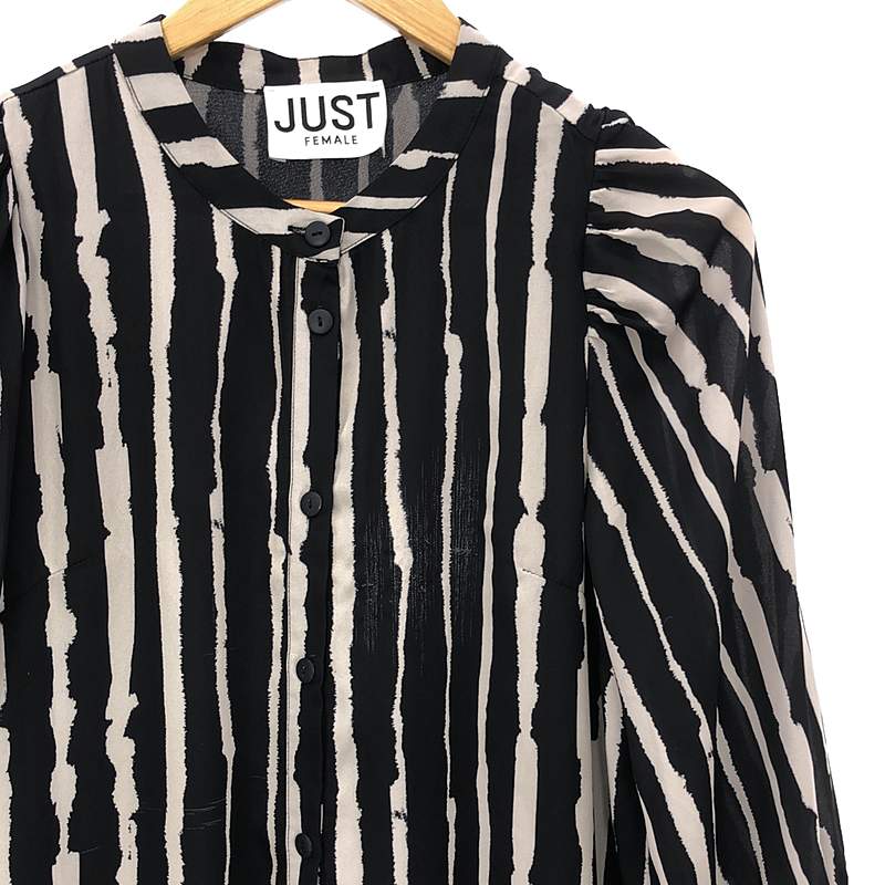 Spick and Span / スピックアンドスパン 【 JUST FEMALE / ジャストフィーメール 】 総柄 バンドカラー ギャザー ドレス ワンピース