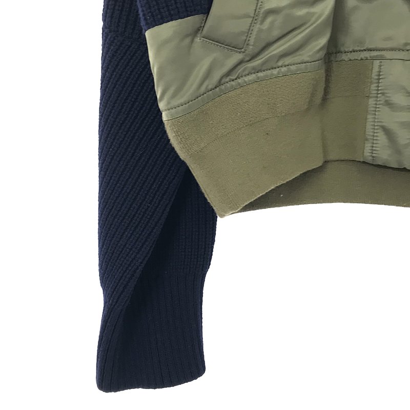 sacai / サカイ 異素材 MA-1 ニット ドッキング ボンバージャケット / ブルゾン